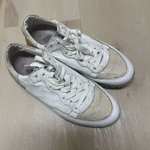 Stylish White and Cream Women's Athletic Shoes
